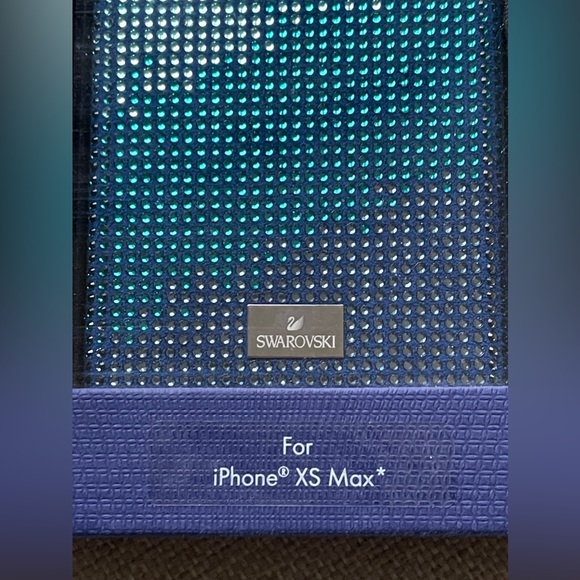 NEW Swarovski Crystalgram Smartphone Case with Bumper For iPhone XS Max In Blue - Picture 4 of 8